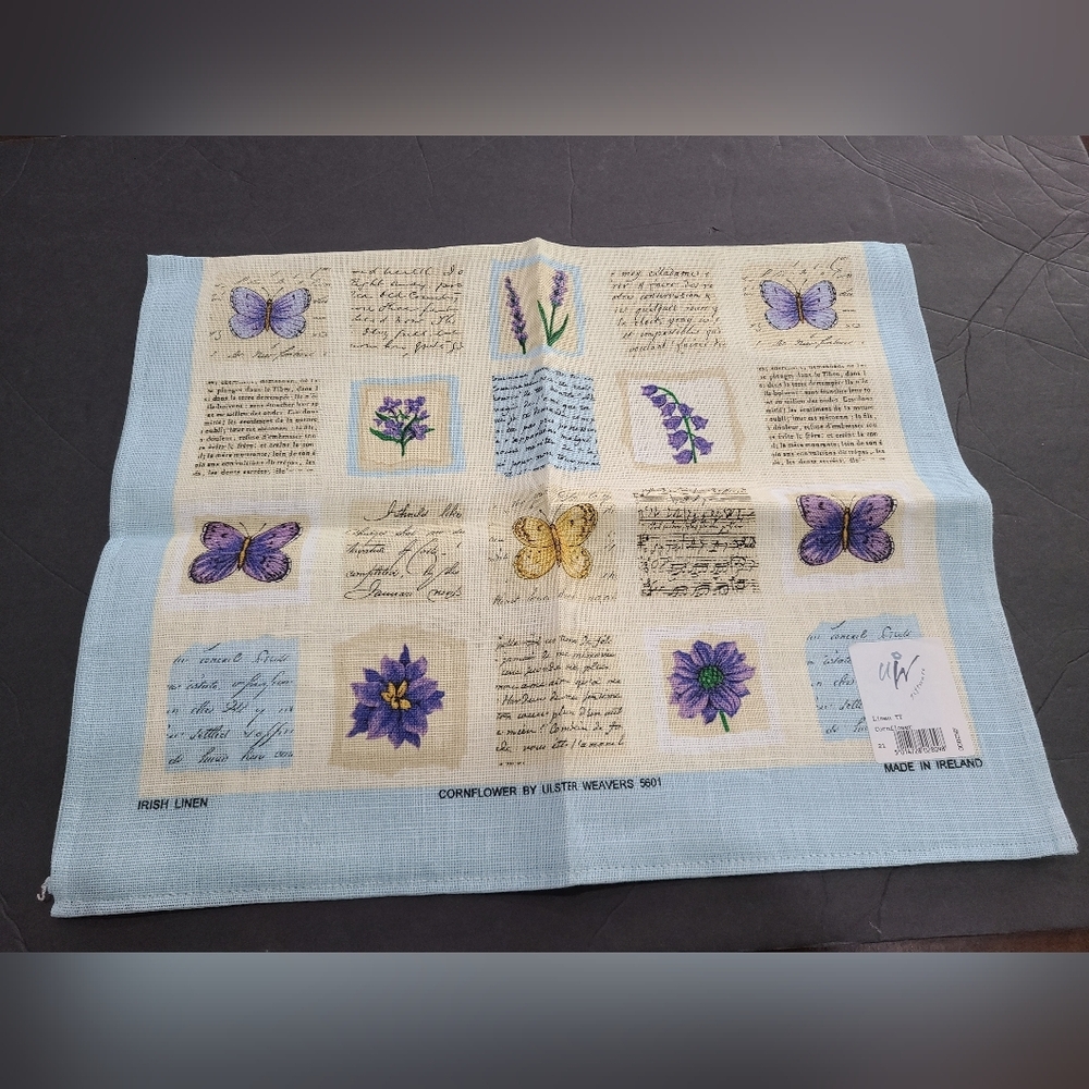 NEW Ulster Weavers Irish Linen Butterfly and Floral Print Kichen Towel